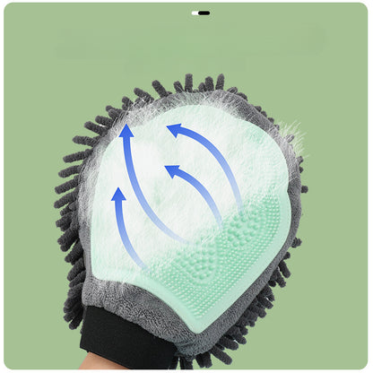 🐾 2-in-1 Pet Grooming Glove – Brushing & Massage ✨