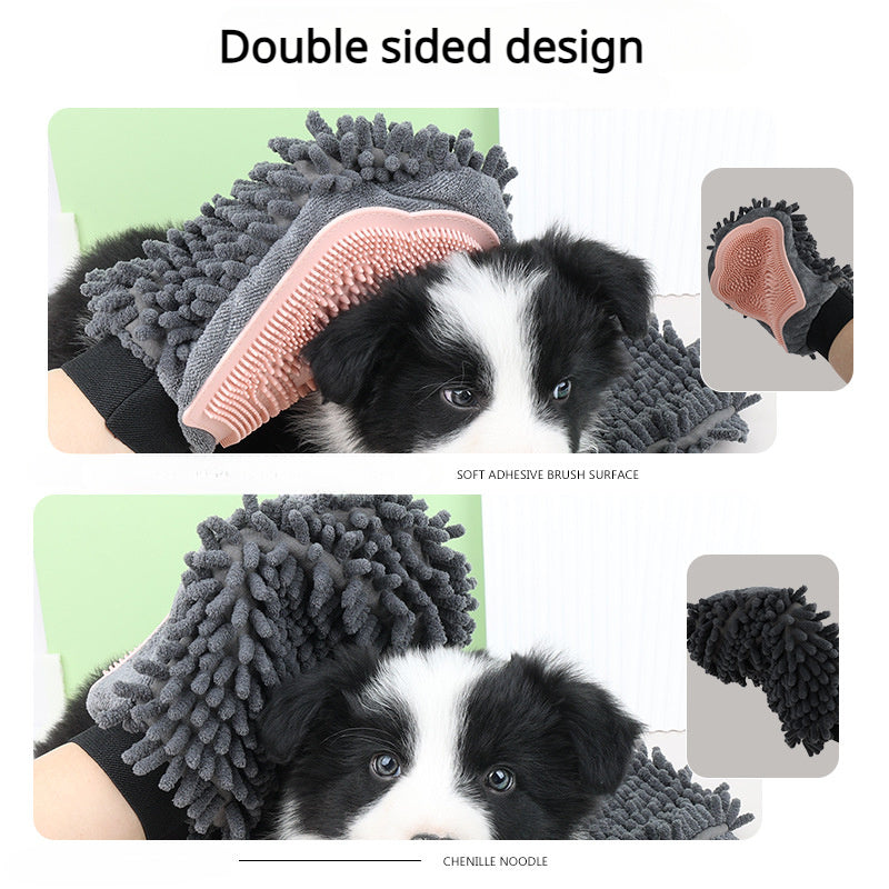 🐾 2-in-1 Pet Grooming Glove – Brushing & Massage ✨