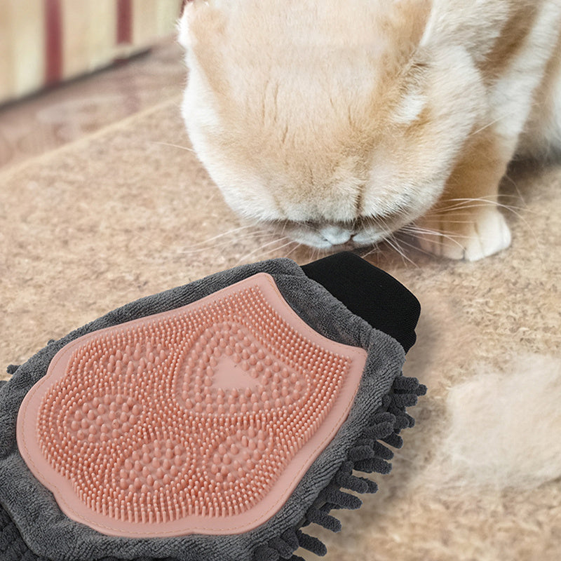 🐾 2-in-1 Pet Grooming Glove – Brushing & Massage ✨